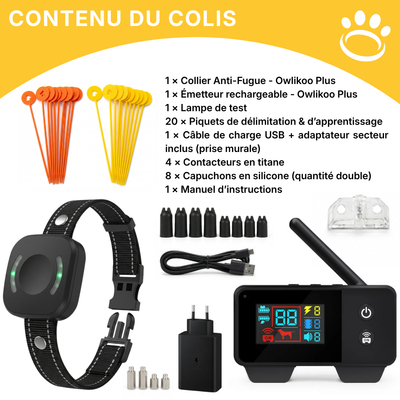 Clôture Anti-Fugue pour Chien sans Fil - Owlikoo Plus