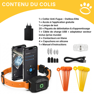 Clôture Anti-Fugue pour Chien sans Fil - Owlikoo Elite