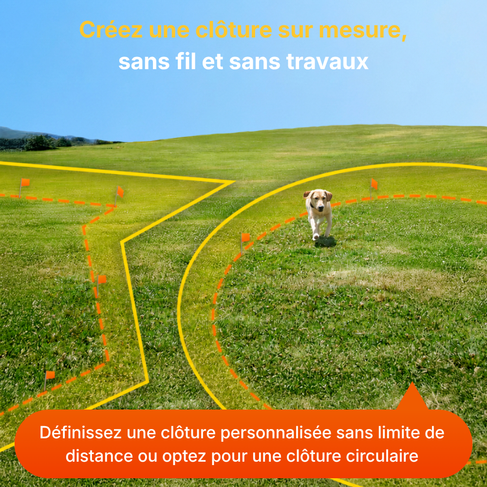 Clôture Anti-Fugue pour Chien sans Fil - Owlikoo Elite