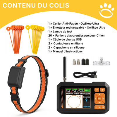 Clôture Anti-Fugue pour Chien sans Fil - Owlikoo Ultra