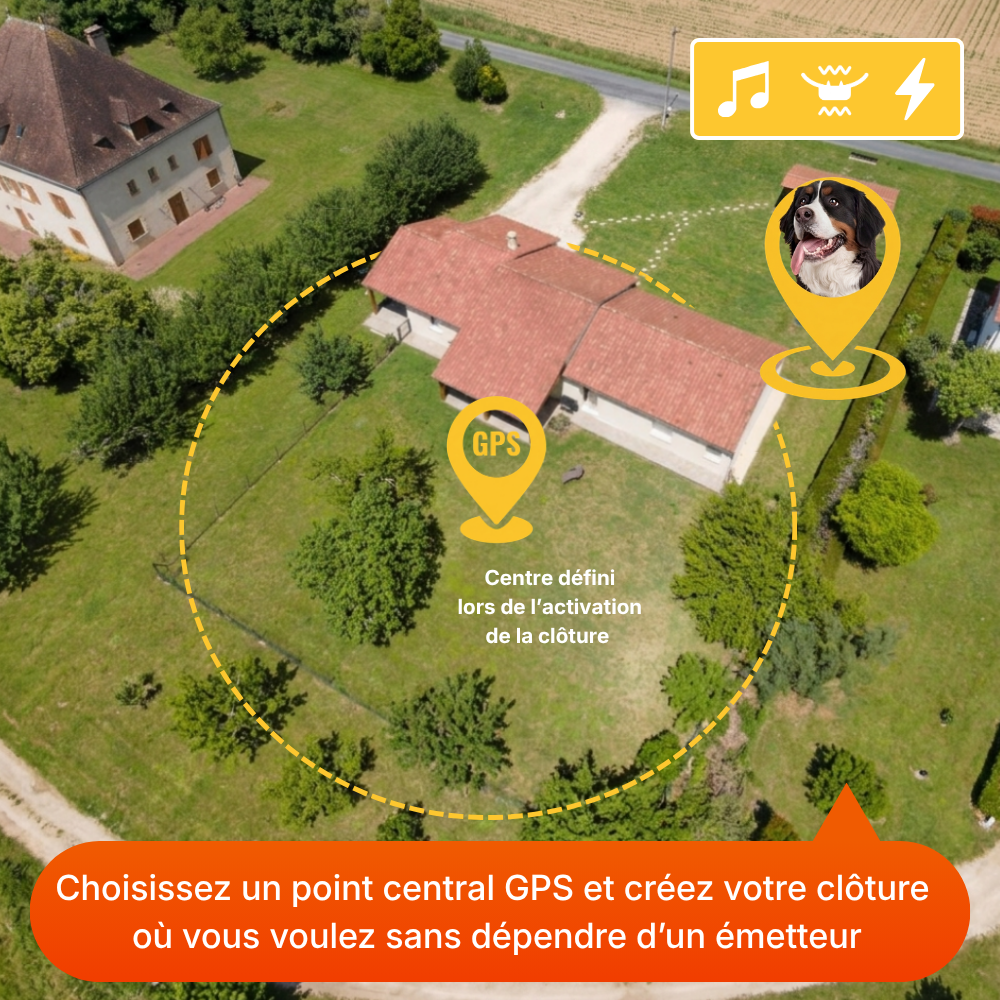 Clôture Anti-Fugue pour Chien sans Fil - Owlikoo Extra