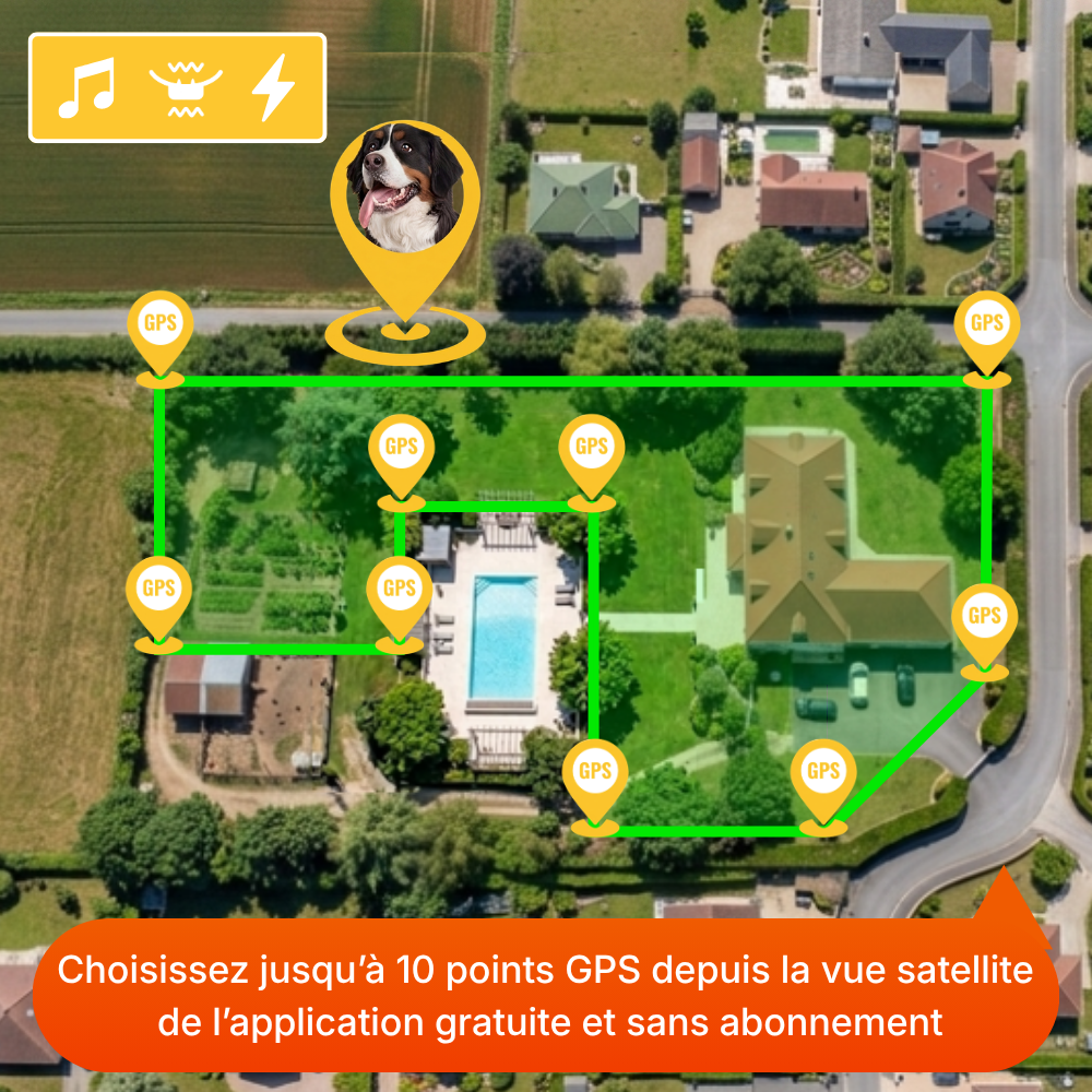 Clôture Anti-Fugue pour Chien sans Fil - Owlikoo Elite