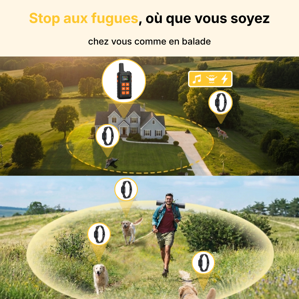 Clôture Anti-Fugue pour Chien sans Fil - Owlikoo Extra